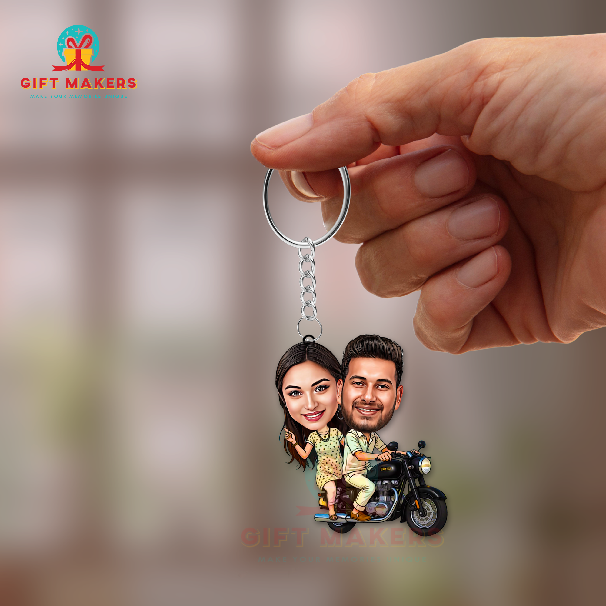 Custom Caricature Keychain for Couples