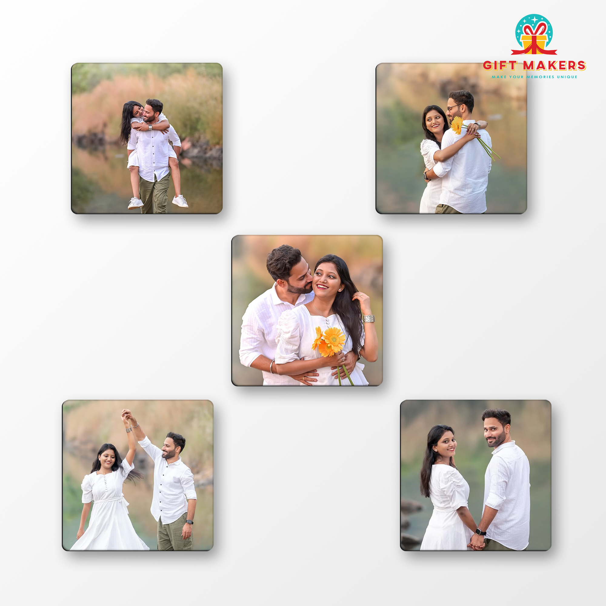 Set of 5 Fridge Magnets Photo