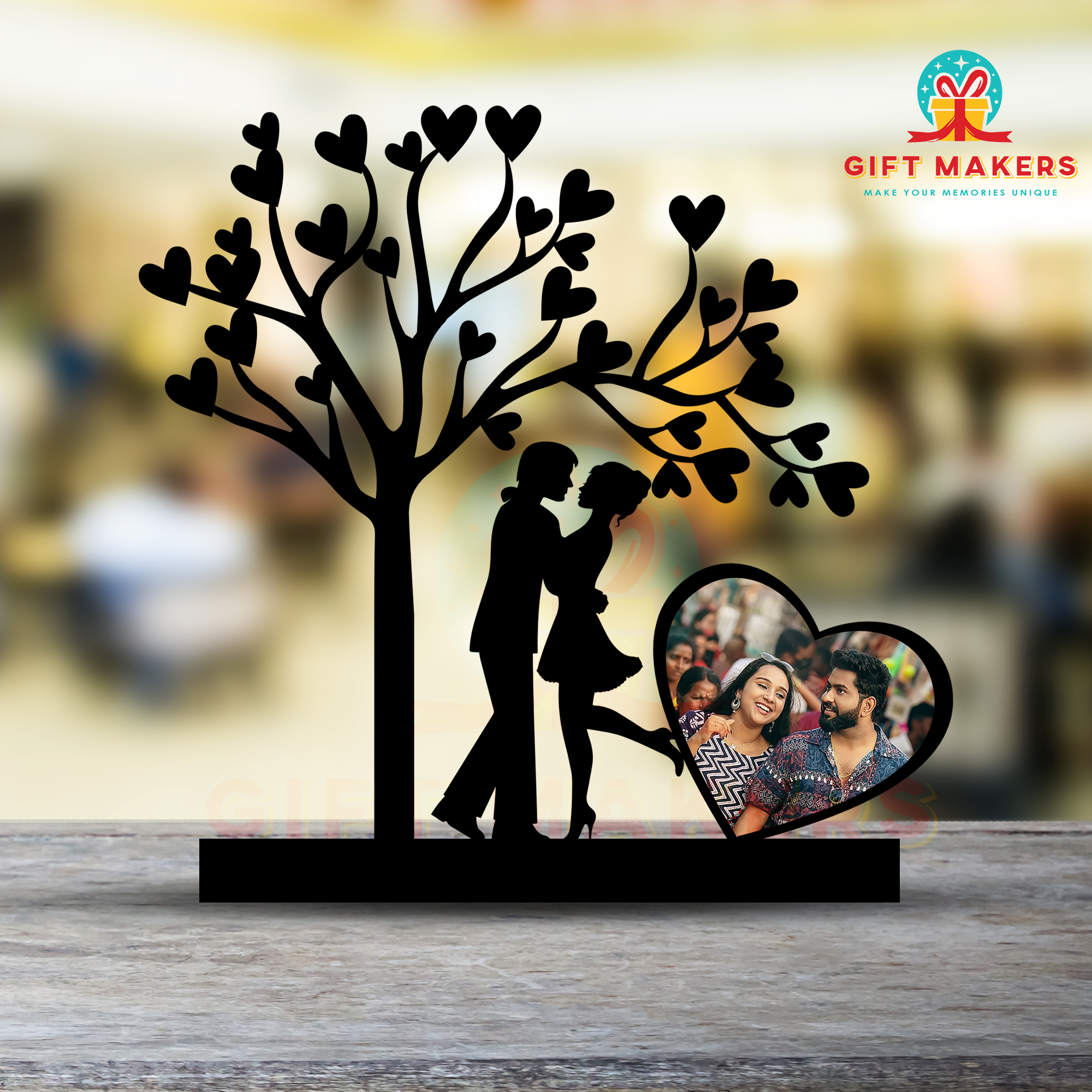 Love Tree Theme Wedding Photo Decor, Heart Shaped Couple Photo Prints, Friends Wedding Gifts, Bride and Groom Valentine Gifts