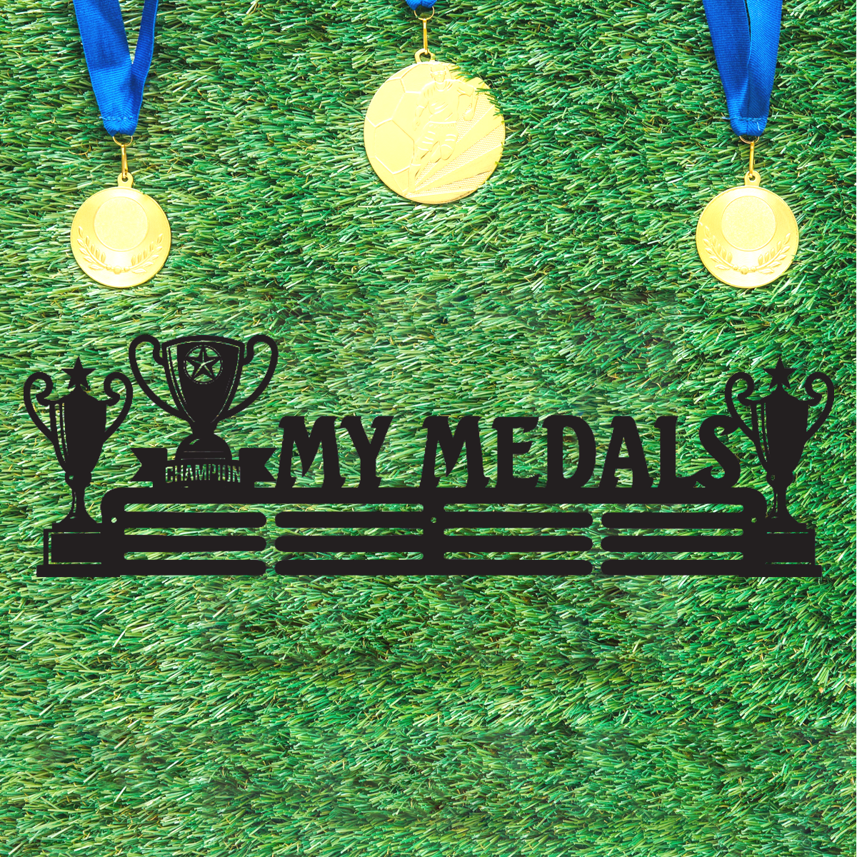Champion Trophy Design "My Medals" Wall Mount Medal Hanger Display Rack.