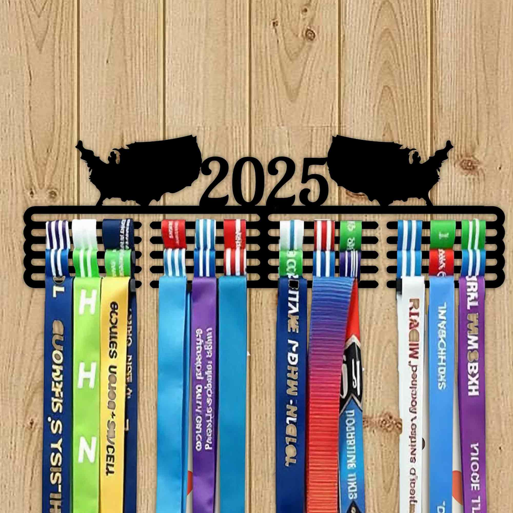 2025 Medal Hanger – Metal Wall Mounted Medal Holder for Marathon, Running & Sports Achievements.