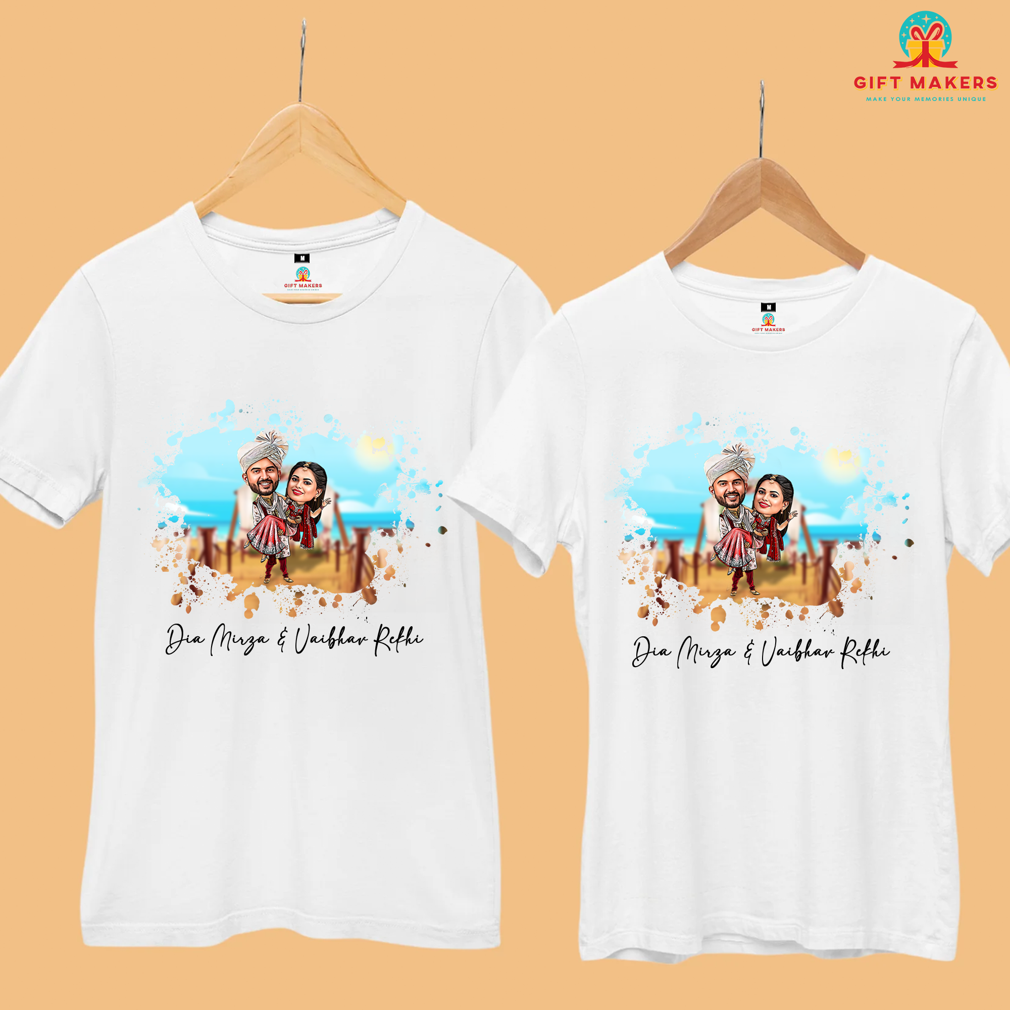 Caricatcher T-shirt,Custom Couple Photo T-shirt, Comfort Colors Couple Picture Shirt, Valentines Day Gift,, Custom Logo Shirt, Personalized Shirt