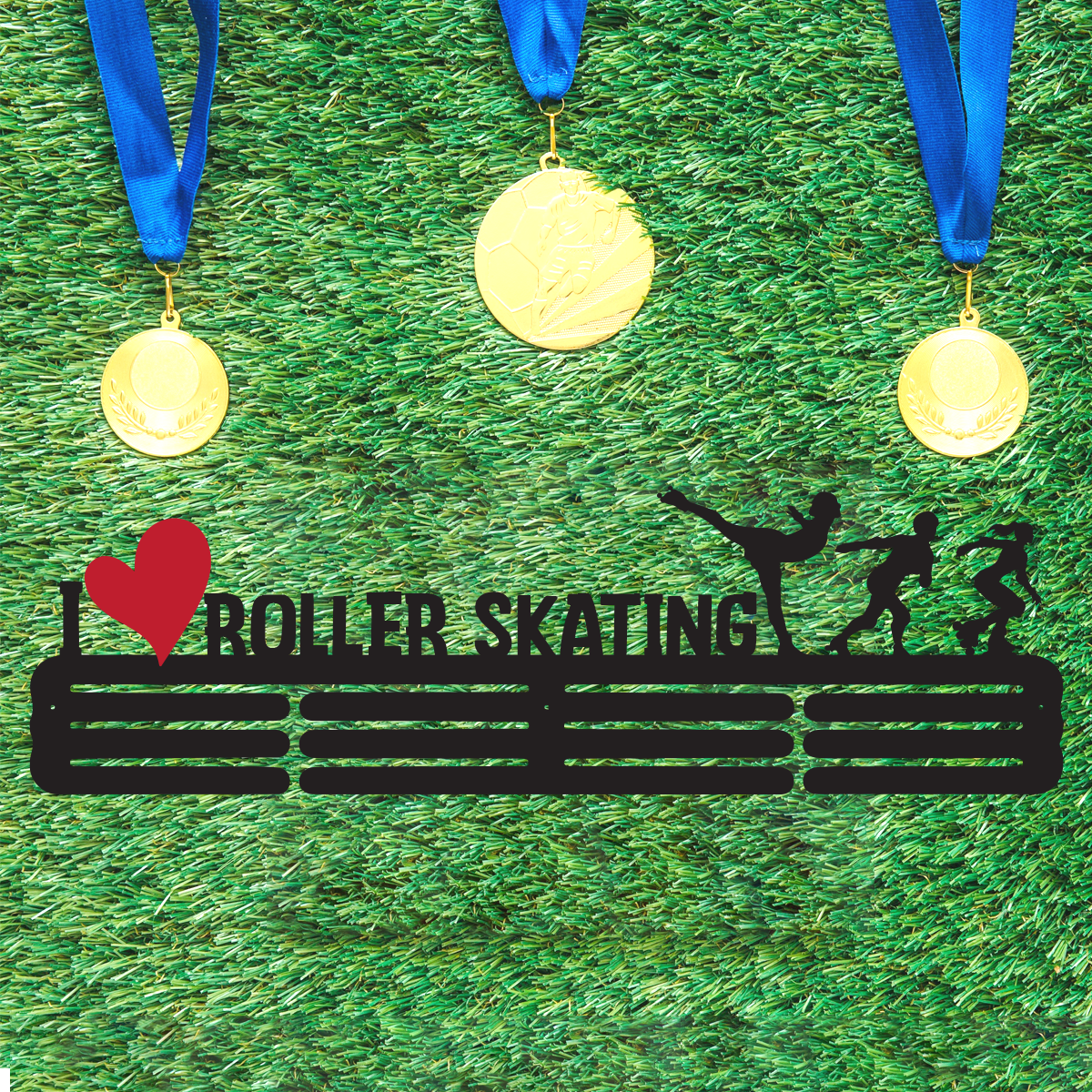 RUNWYND Skating Medal Hanger - Medal Holder For Speed Skating - Skating Medal Hanger Rack & Ribbon Display -  Iron Medals Display Hanger.