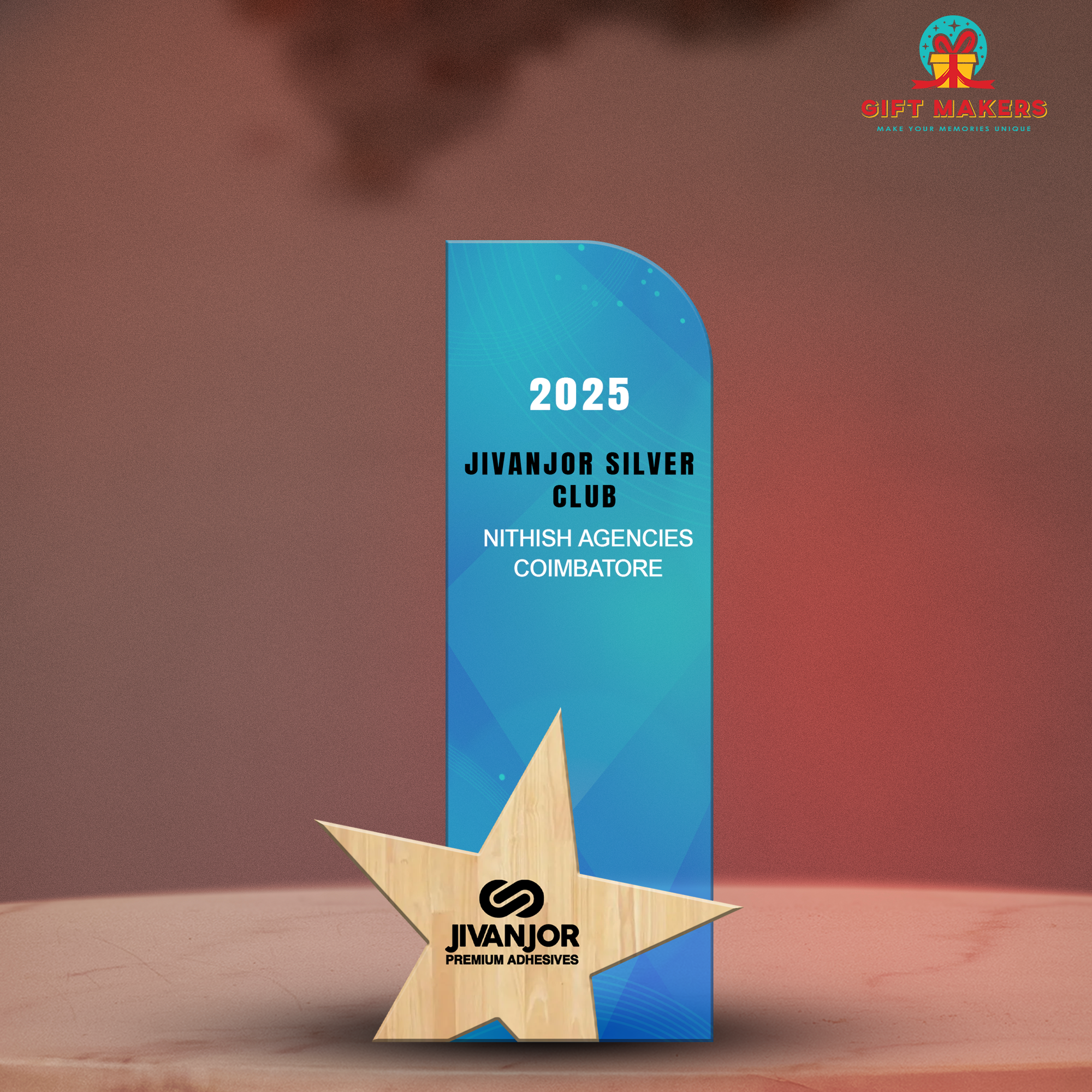 Solid wood and acrylic appreciation award - gift for business partner - corporate award