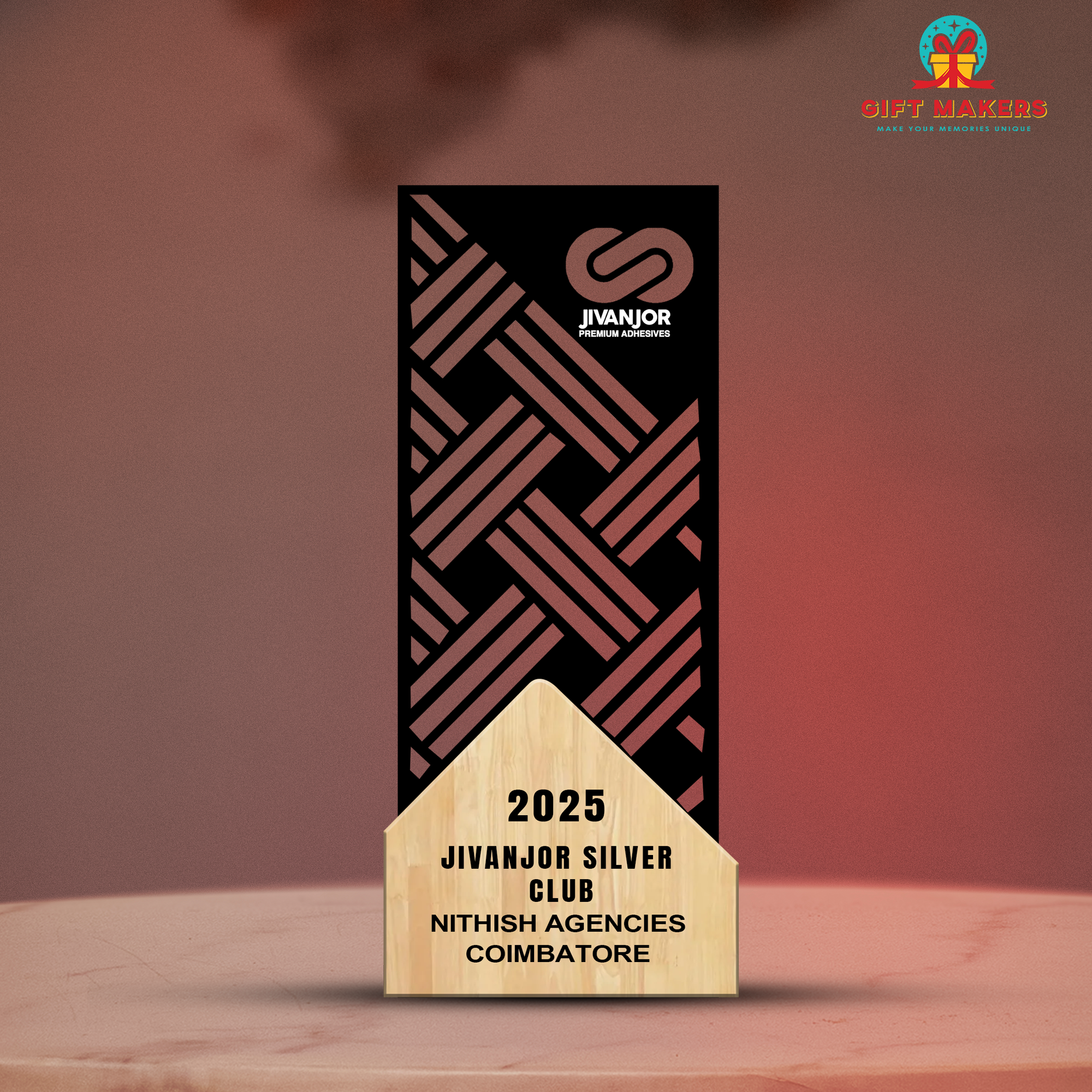unique metal - laser cut steel trophy - corporate award