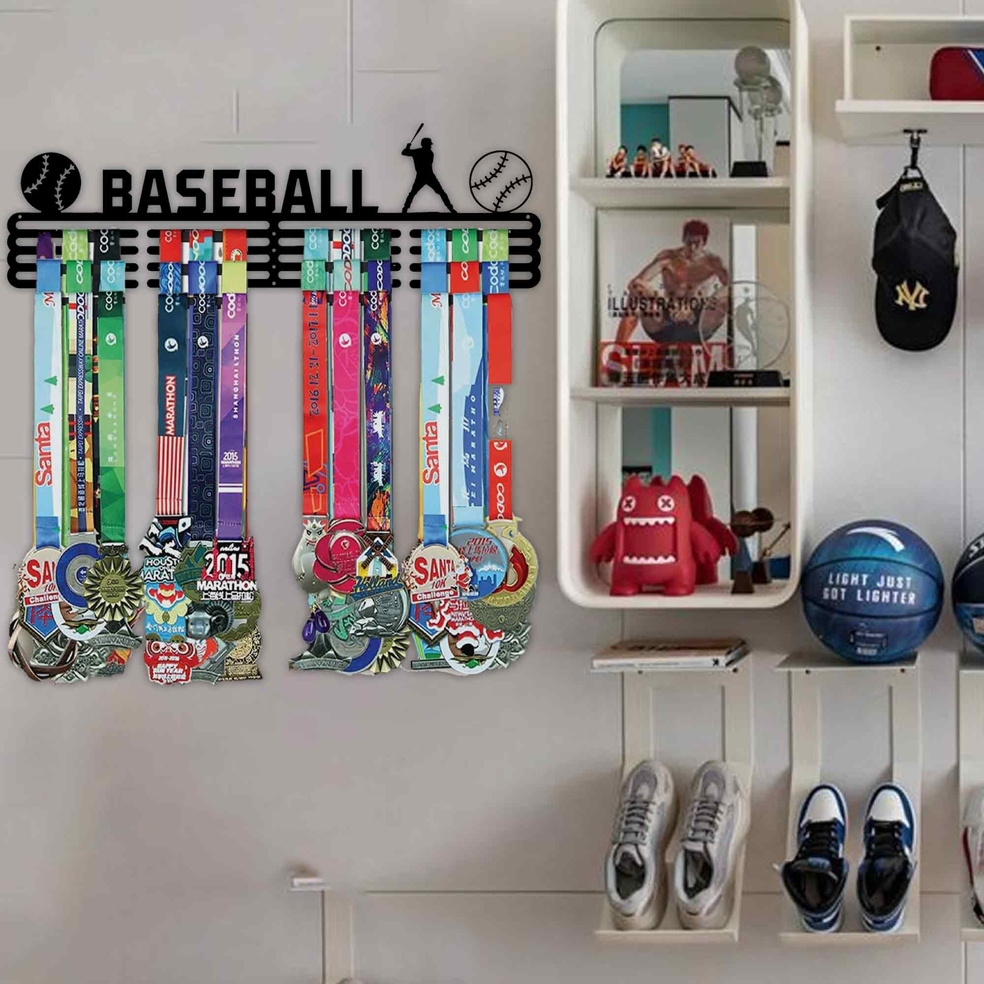 Baseball Medal Hanger – Metal Wall Mounted Medal Holder for Sports & Achievement Display