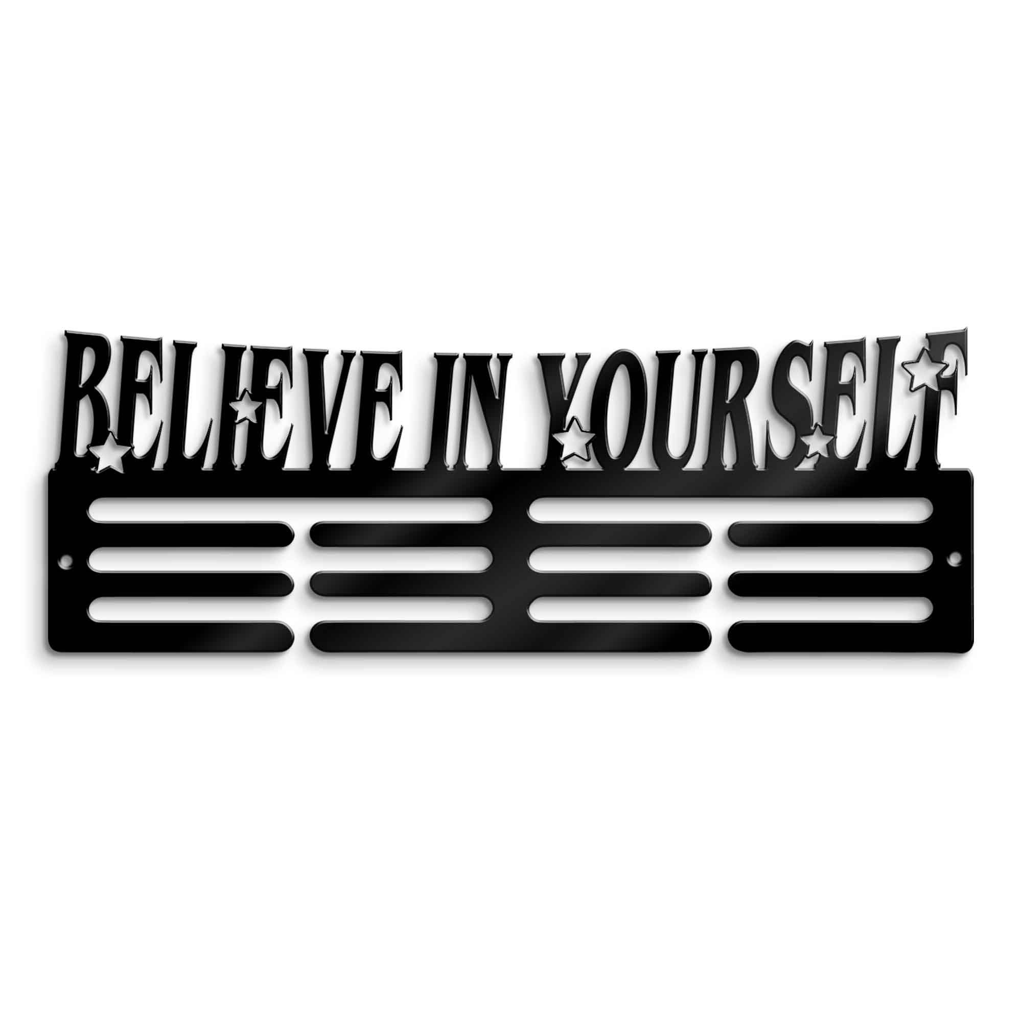 Believe in Yourself Medal Hanger Sign - Inspirational Quotes Hanger - Gifts for Husband - Self Motivation Ribbon Hanger