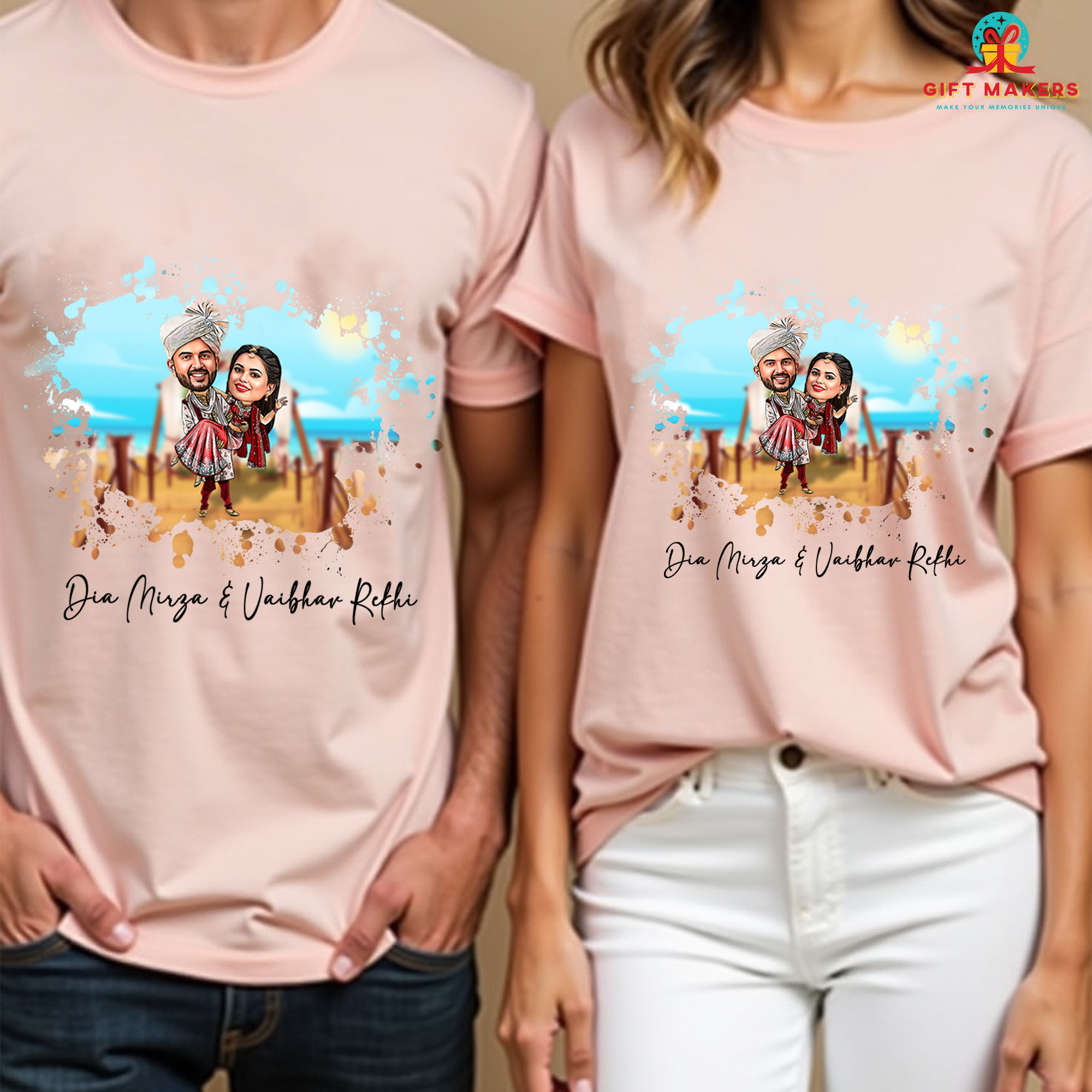 Caricatcher T-shirt,Custom Couple Photo T-shirt, Comfort Colors Couple Picture Shirt, Valentines Day Gift,, Custom Logo Shirt, Personalized Shirt