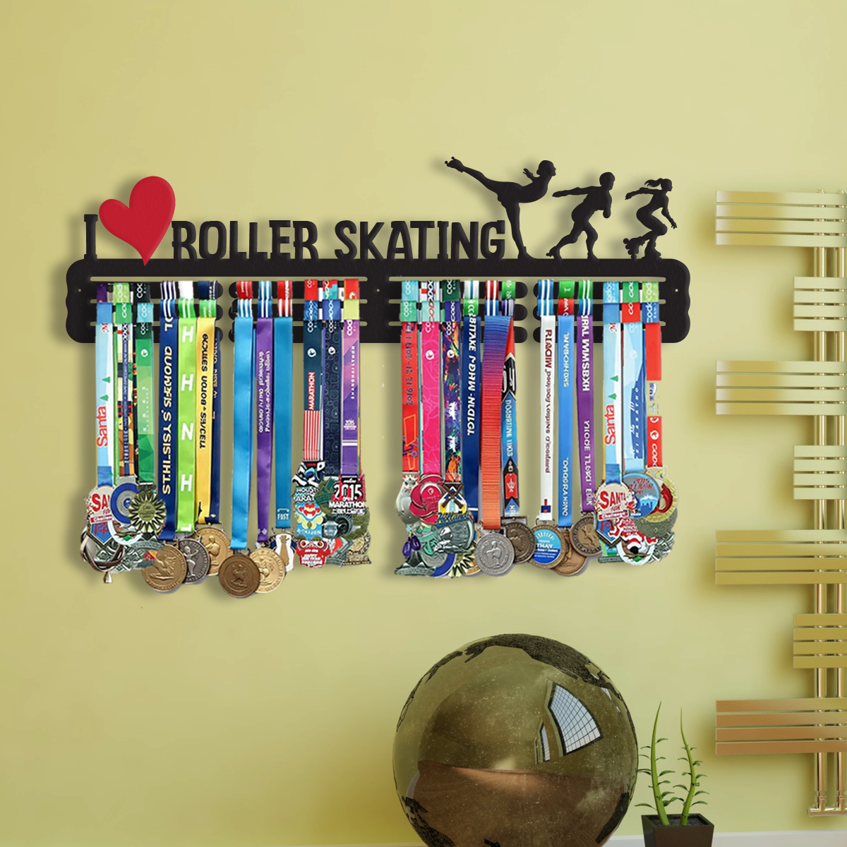 RUNWYND Skating Medal Hanger - Medal Holder For Speed Skating - Skating Medal Hanger Rack & Ribbon Display -  Iron Medals Display Hanger.