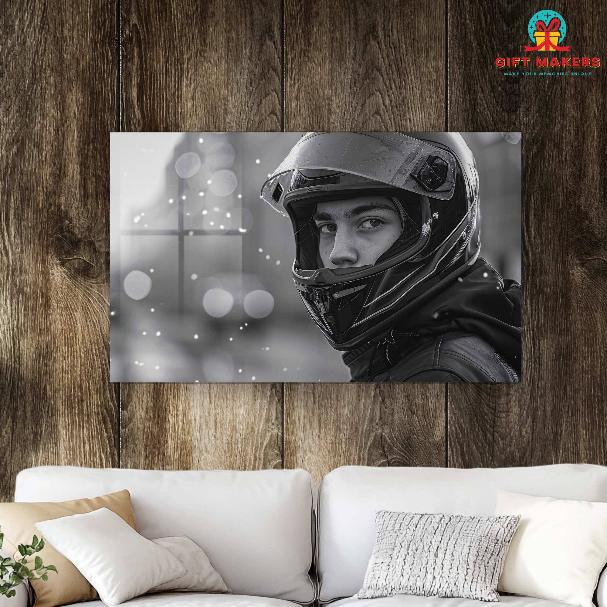 Biker Travel Theme Photo Prints, Customized High Quality Photo Wall Hanging, Gifts For Couples Valentine Day, Lovers Gift Decor