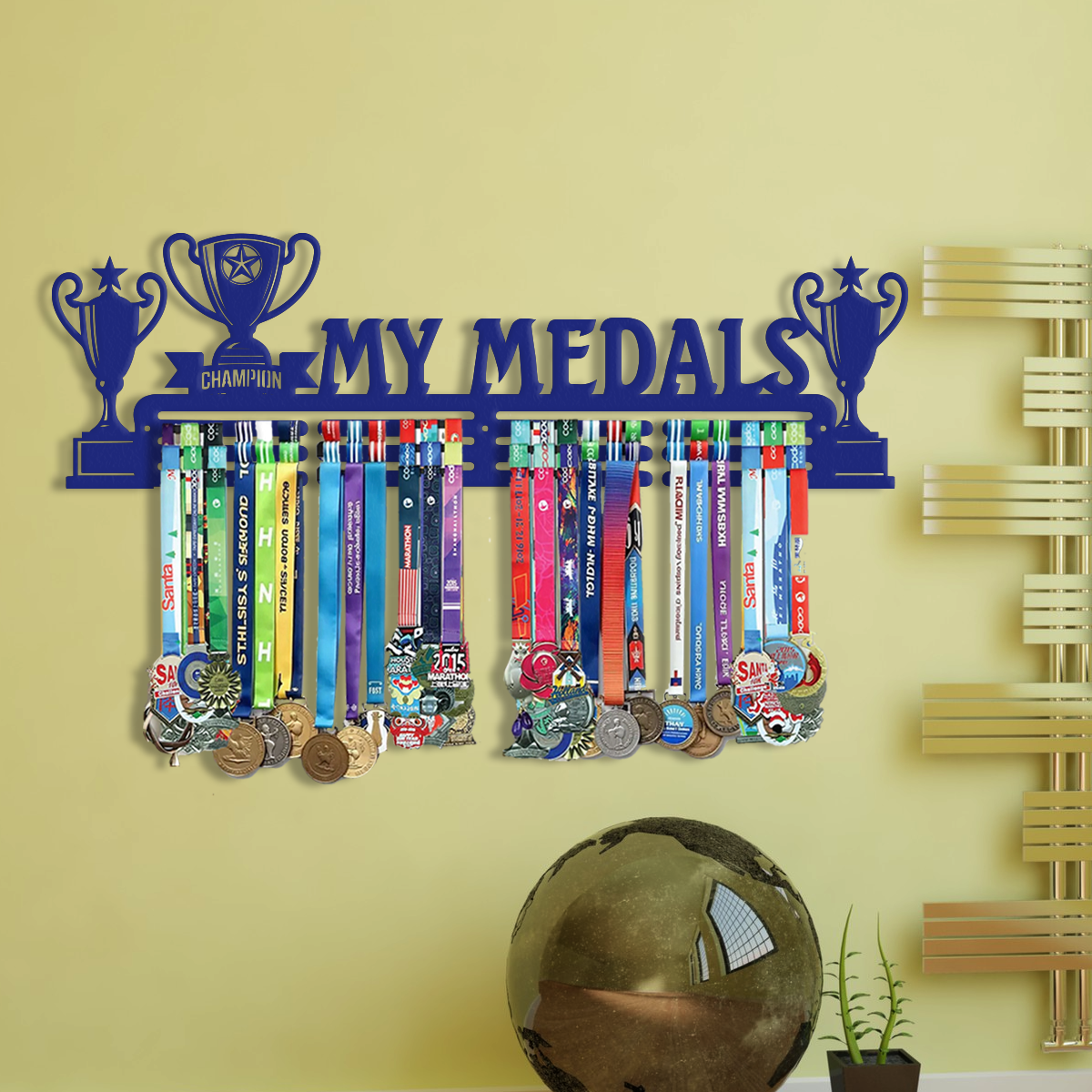 Champion Trophy Design "My Medals" Wall Mount Medal Hanger Display Rack.