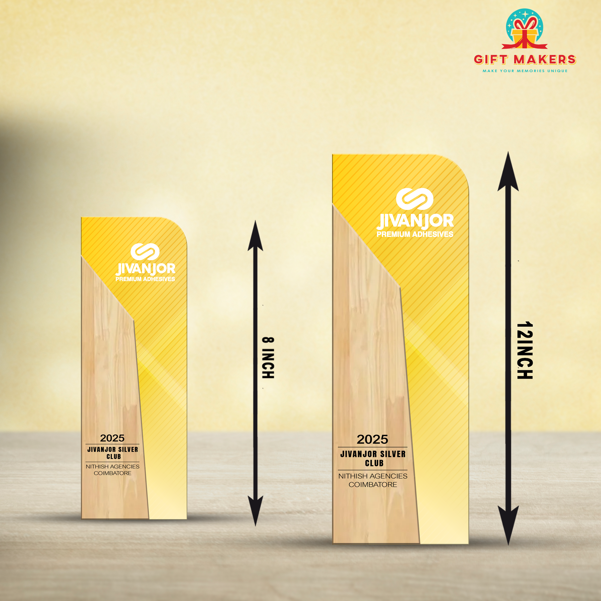 Wood and Plexiglass Award Trophy - Trophy Laser Cut - Acrylic award