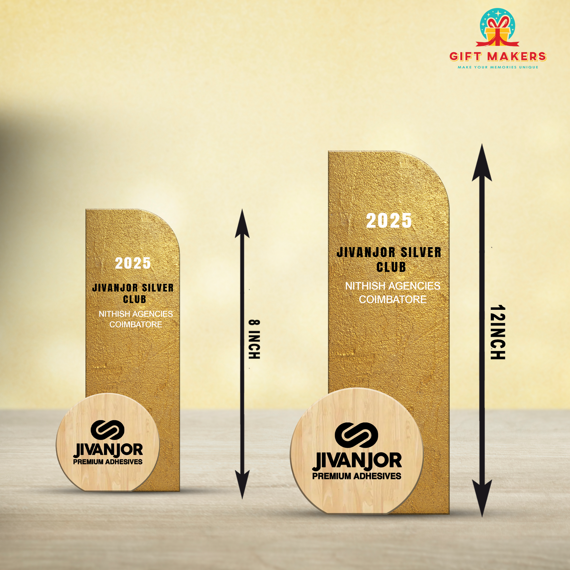 Wooden award- Personalized with Logo & Name - Corporate, Office, Employee Recognition Gift