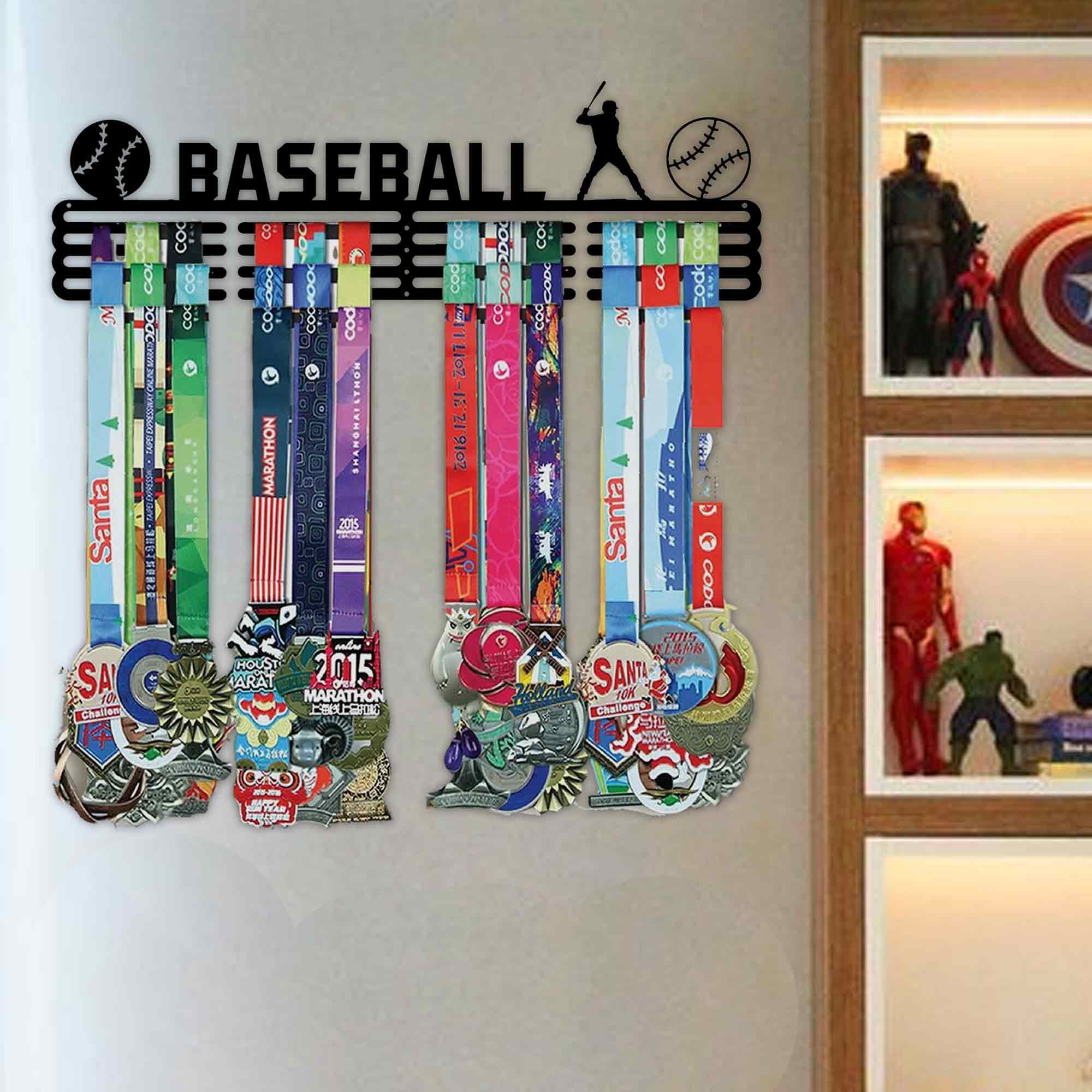 Baseball Medal Hanger – Metal Wall Mounted Medal Holder for Sports & Achievement Display
