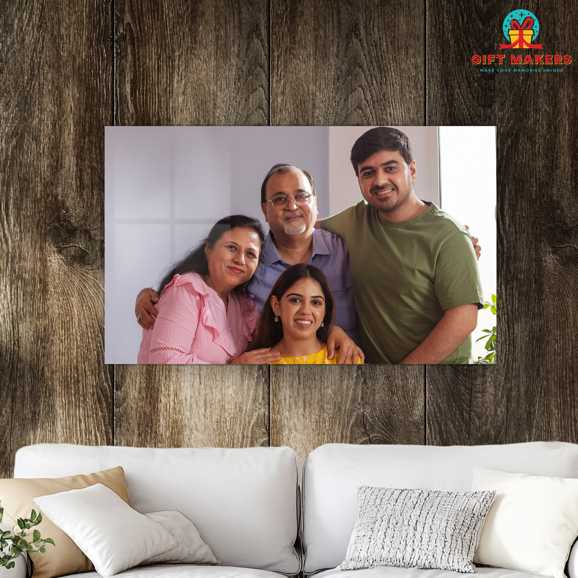 Glossy Acrylic Family Wall Decor, Clear Acrylic Frameless Wall Hanging Photo, Family Special Gift, Customized Family Photo Wall Art