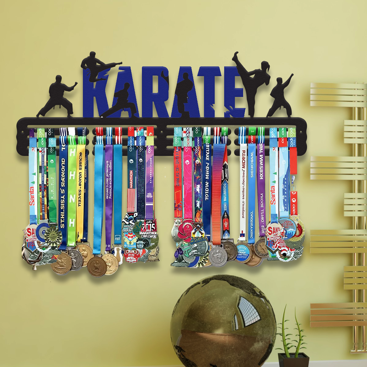 Customized Karate Medal Hanger - Color Medal Rack for Medals & Ribbons - Achievements Medal Holder - Perfect for Athletes - Karate Boy Medal Hanger.