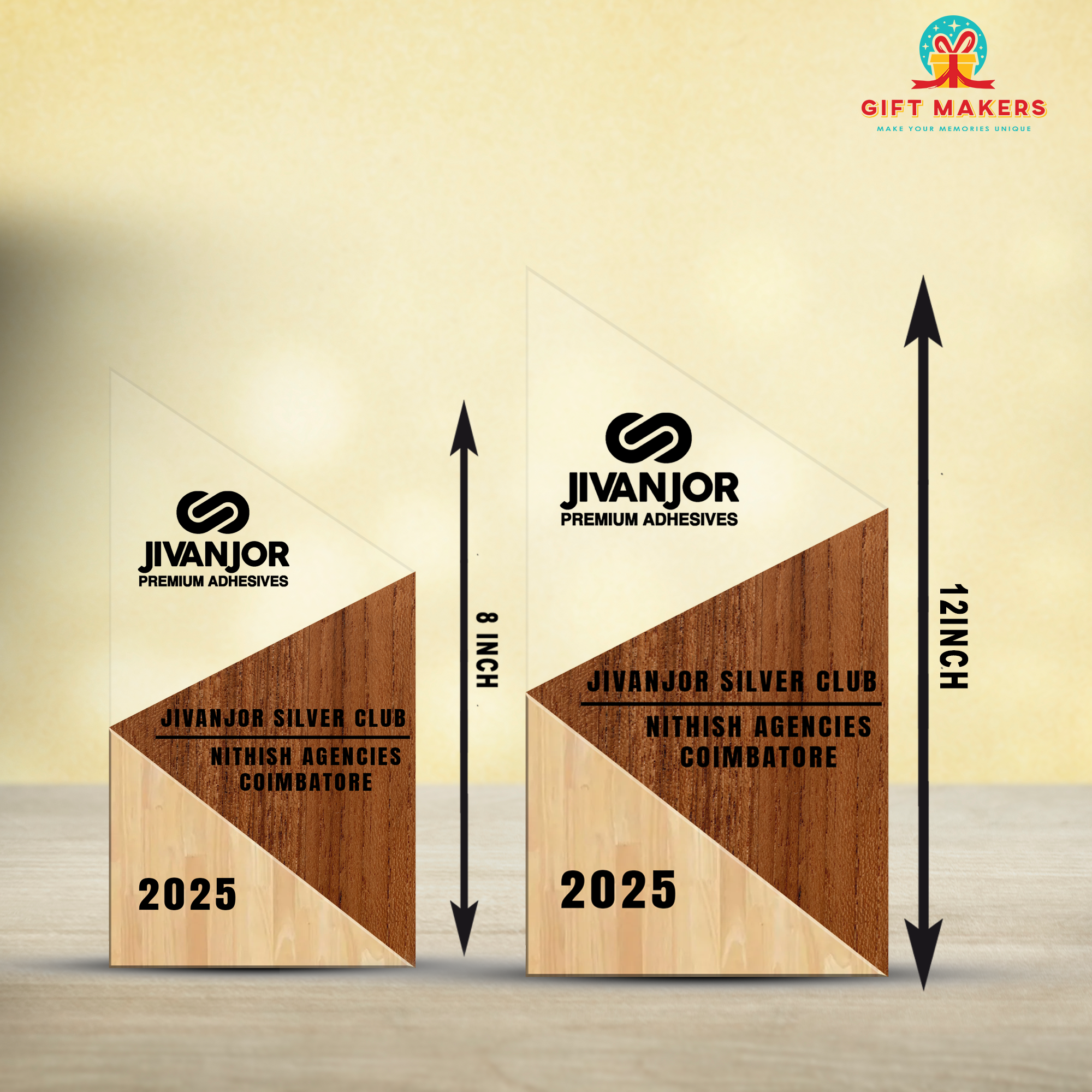 Wood Trophy - Corporate Trophy Award - Recognition Plaque