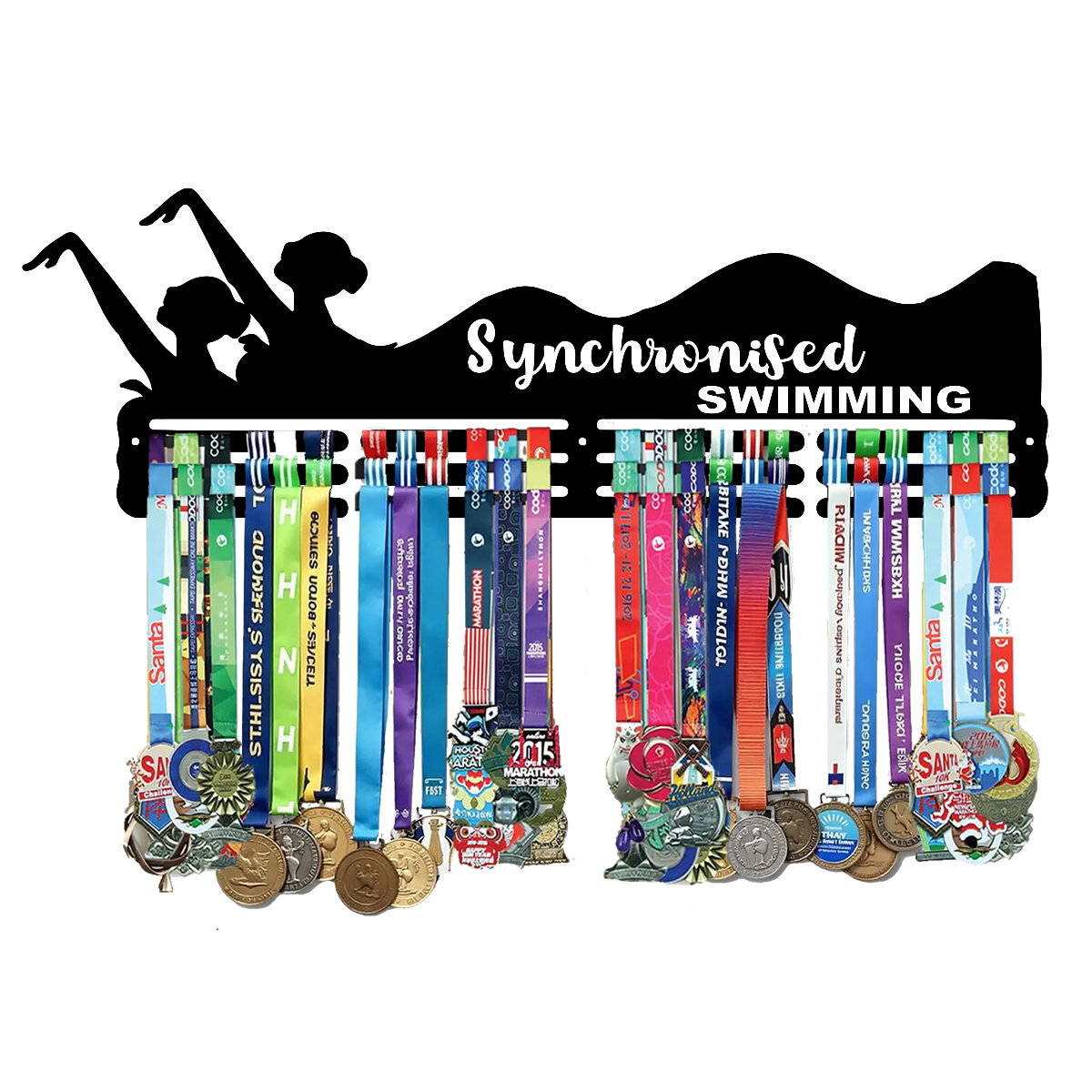 Synchronized Swimming Medal Hanger | Wall Mounted Medal Display Rack for Swimmers | Sports Medal Holder for Achievements.