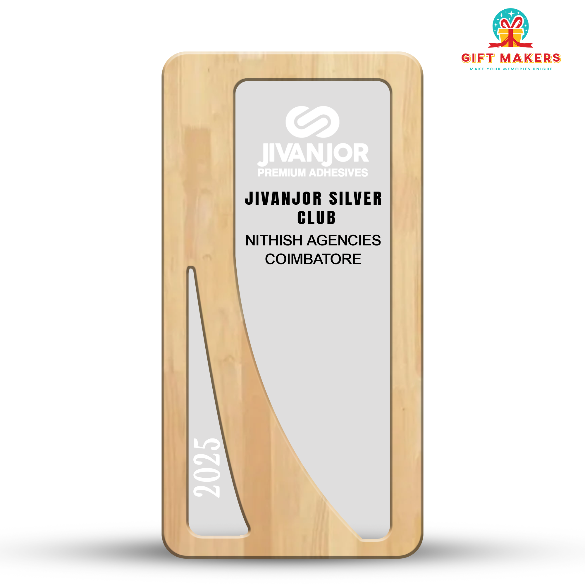 Wooden Acrylic Trophy Award - Modern Plaque Wood Running Unique