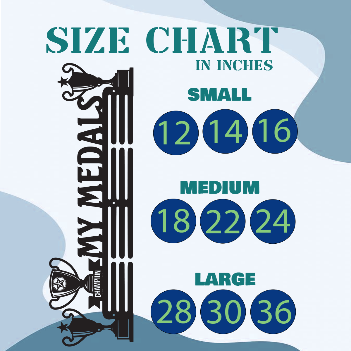 Champion Trophy Design "My Medals" Wall Mount Medal Hanger Display Rack.