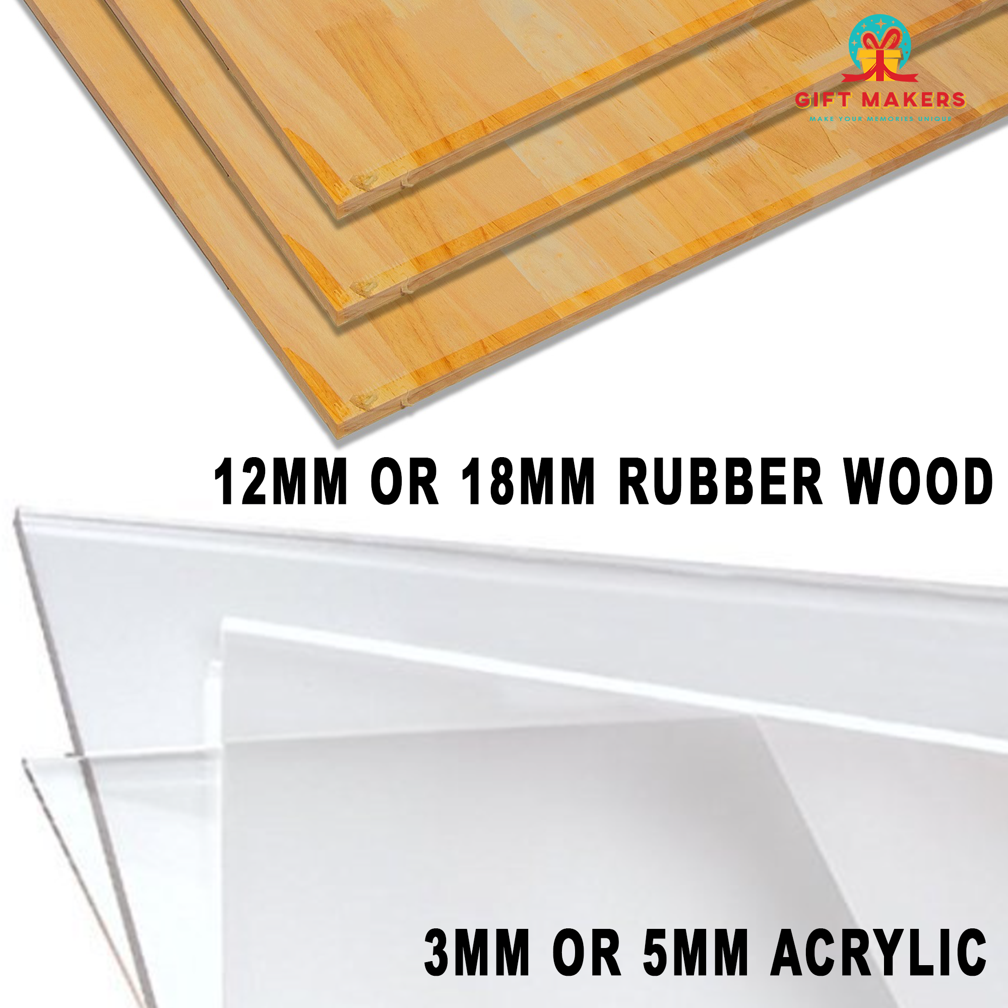 Rectangle wooden trophy - Acrylic Star Fixed - Customized awards