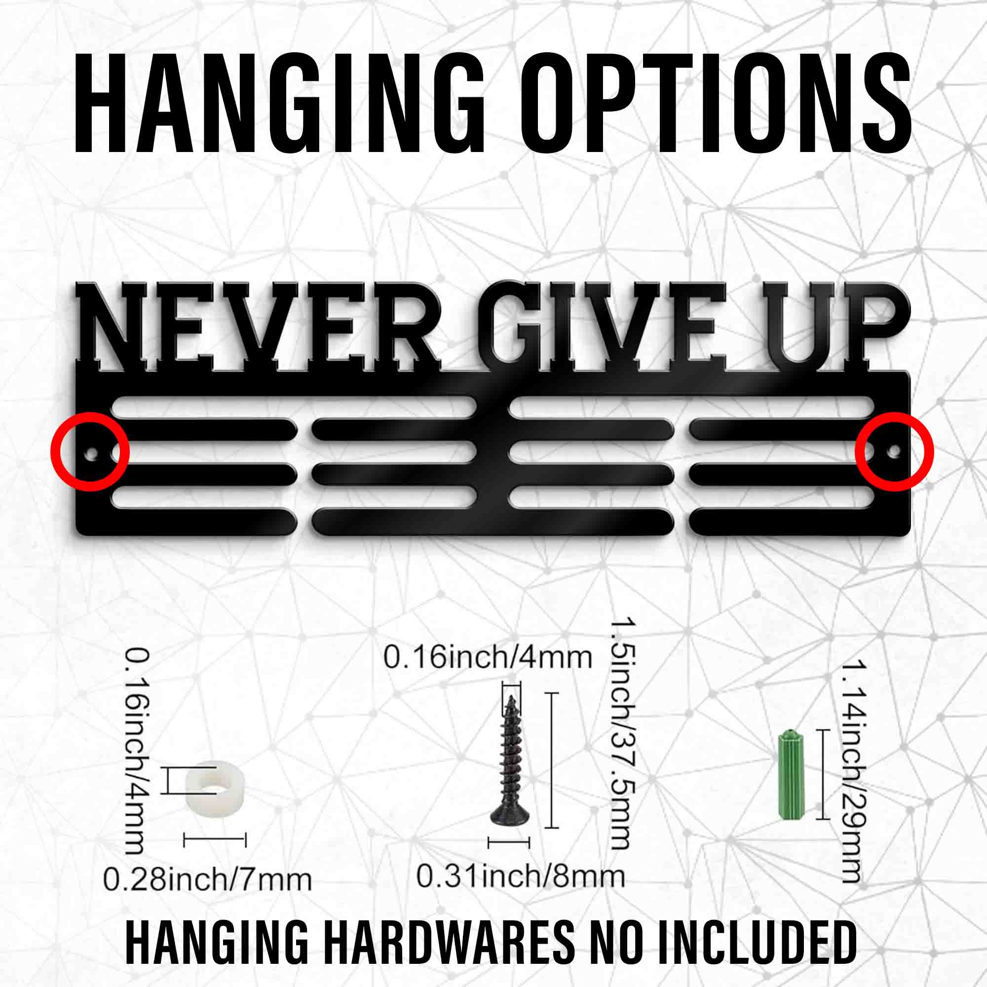 Motivation Medals Hanger - Kids Sports Medal Hanging Sign - Inspired Quotes Hanger - Medal Hanger for Ribbon Awards - Achiever Gifts