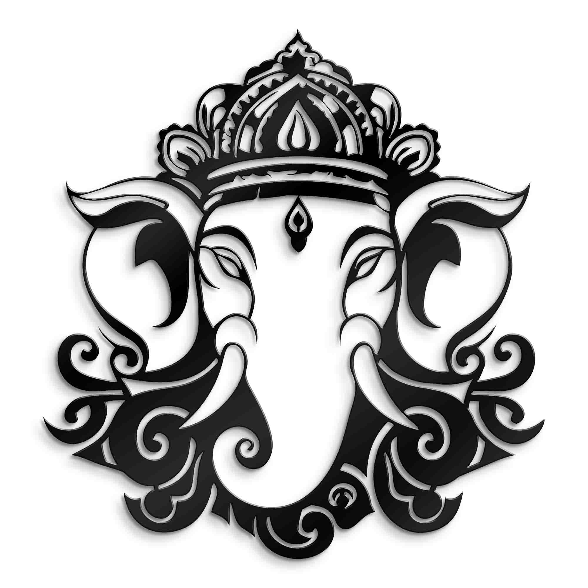 Ganesha Metal Wall Art - Abstract Metal Wall Art - Lord Ganesh Wall Decoration - Gifts for Family - Religious Home Living room Decor