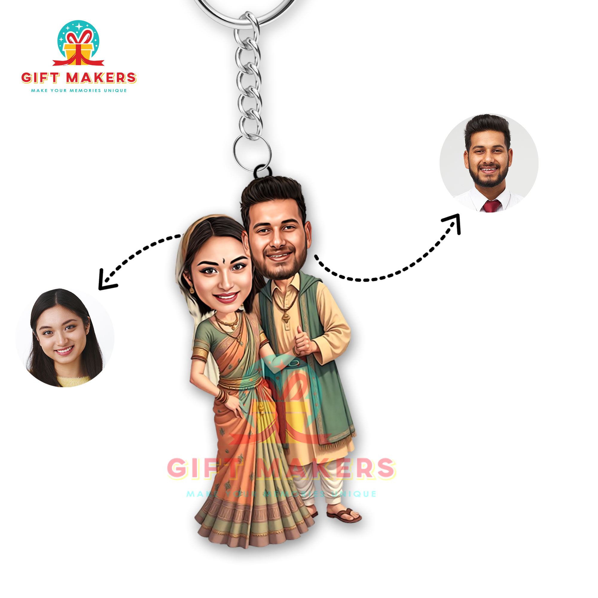 Wedding Caricature Keychain, Marriage Theme Caricature Gifts , Wife Caricature Gifts, Wedding Day Keychains