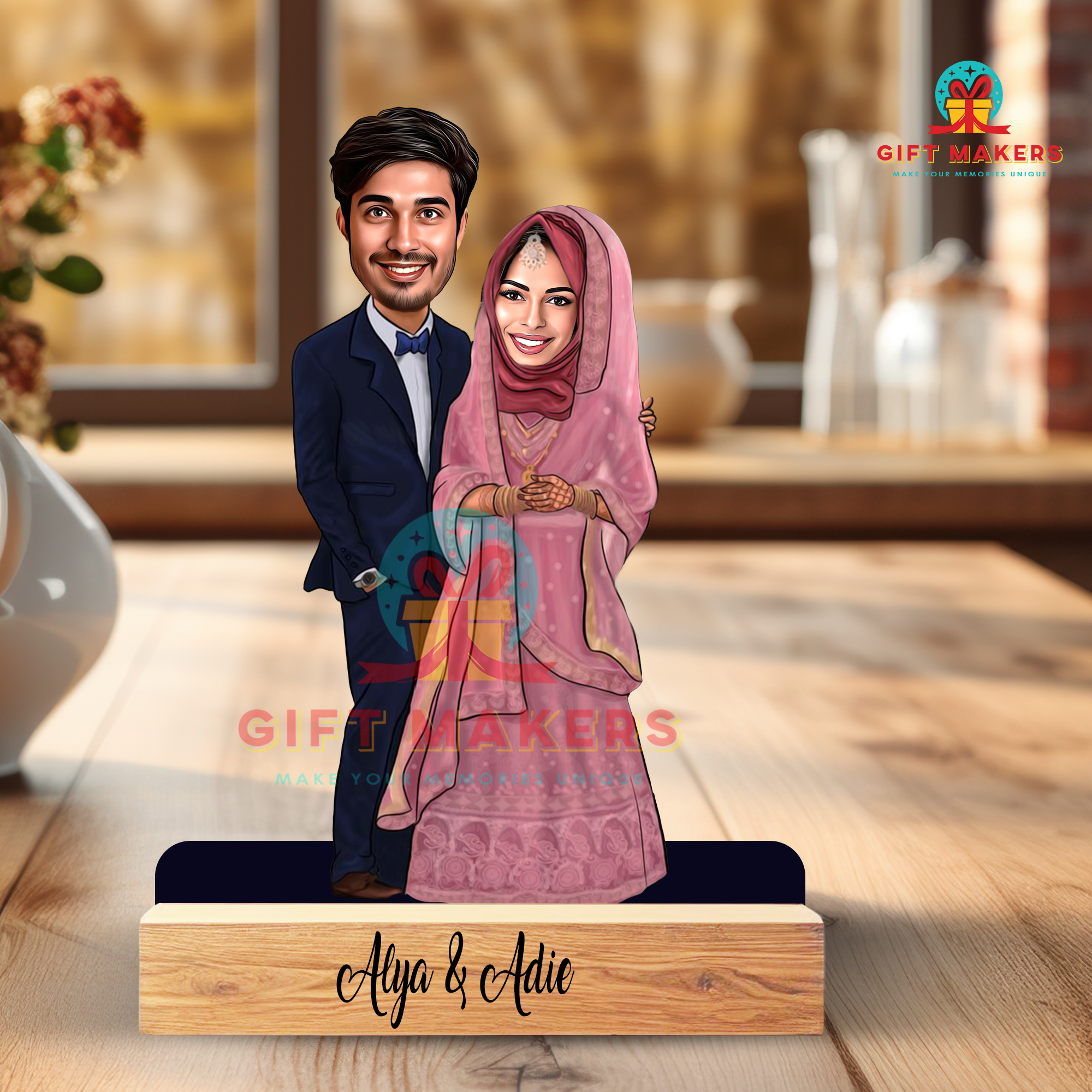 Customized Marriage Caricature Table Decor, Customized Muslim Wedding Caricature Decor, Couples Caricature Table Decor, Modern Caricature Gifts