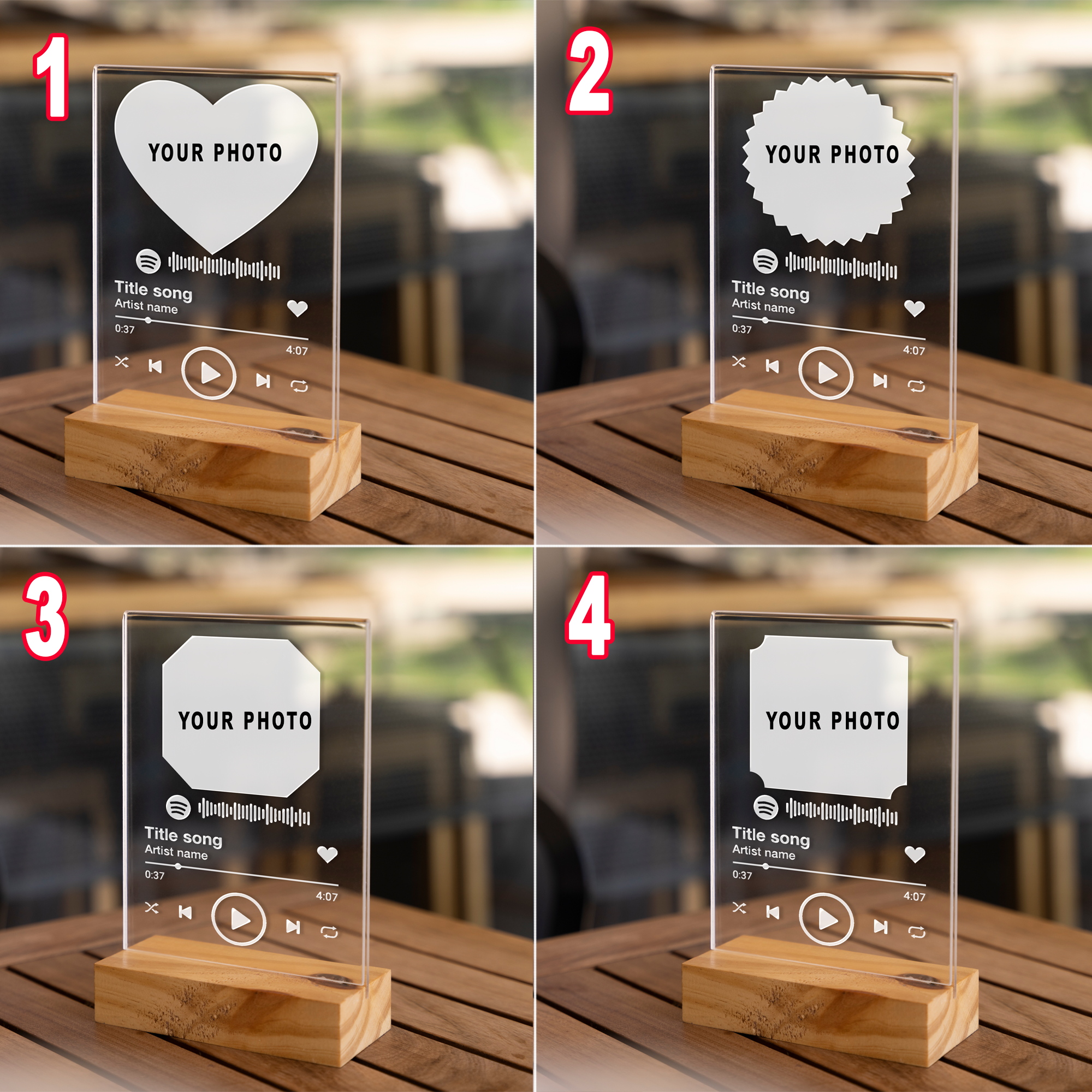 Customized Birthday Spotify Plaque - Gifts for Girlfriend - Personalized Photo Spotify Table Stand - Valentine's Day Gifts