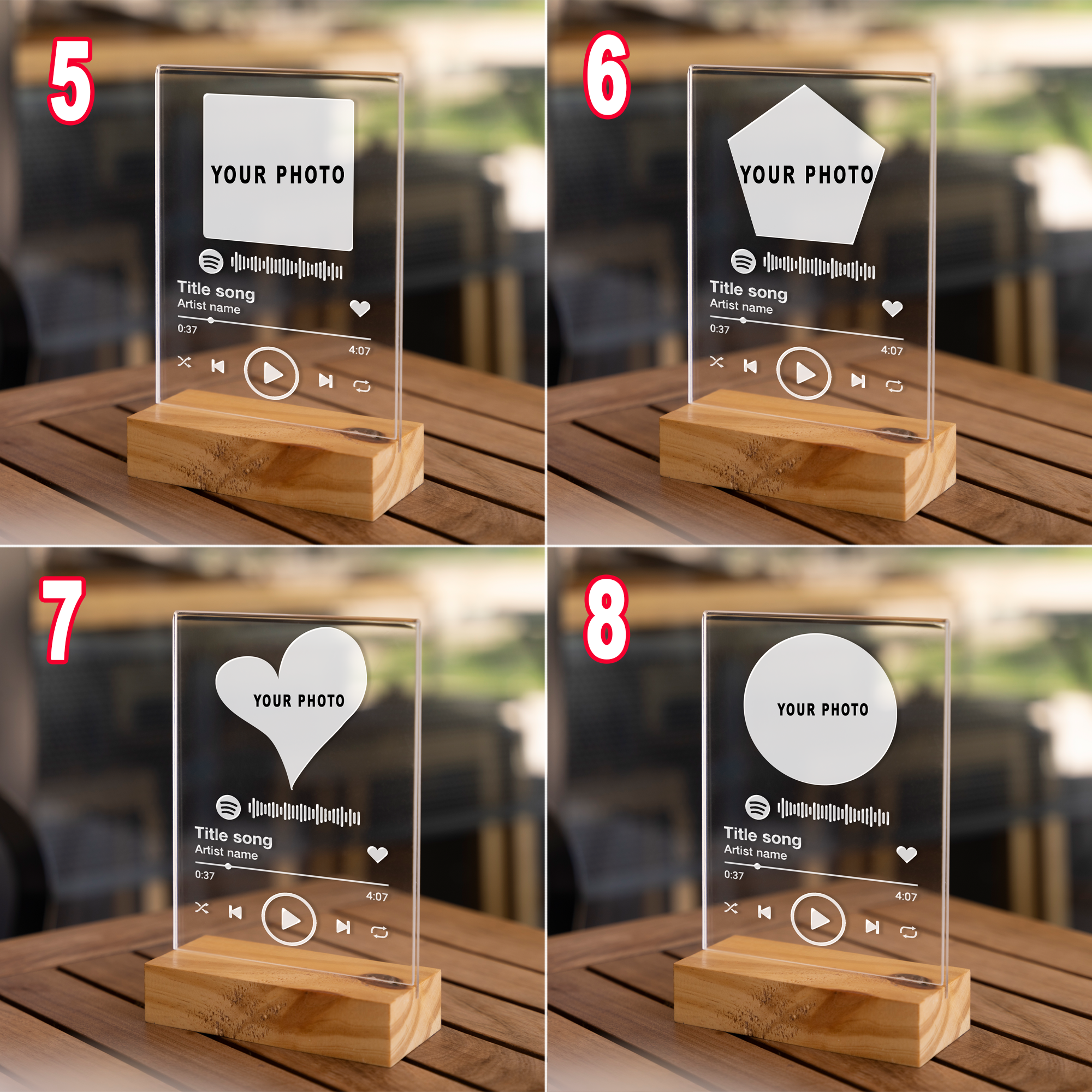 Customized Birthday Spotify Plaque - Gifts for Girlfriend - Personalized Photo Spotify Table Stand - Valentine's Day Gifts