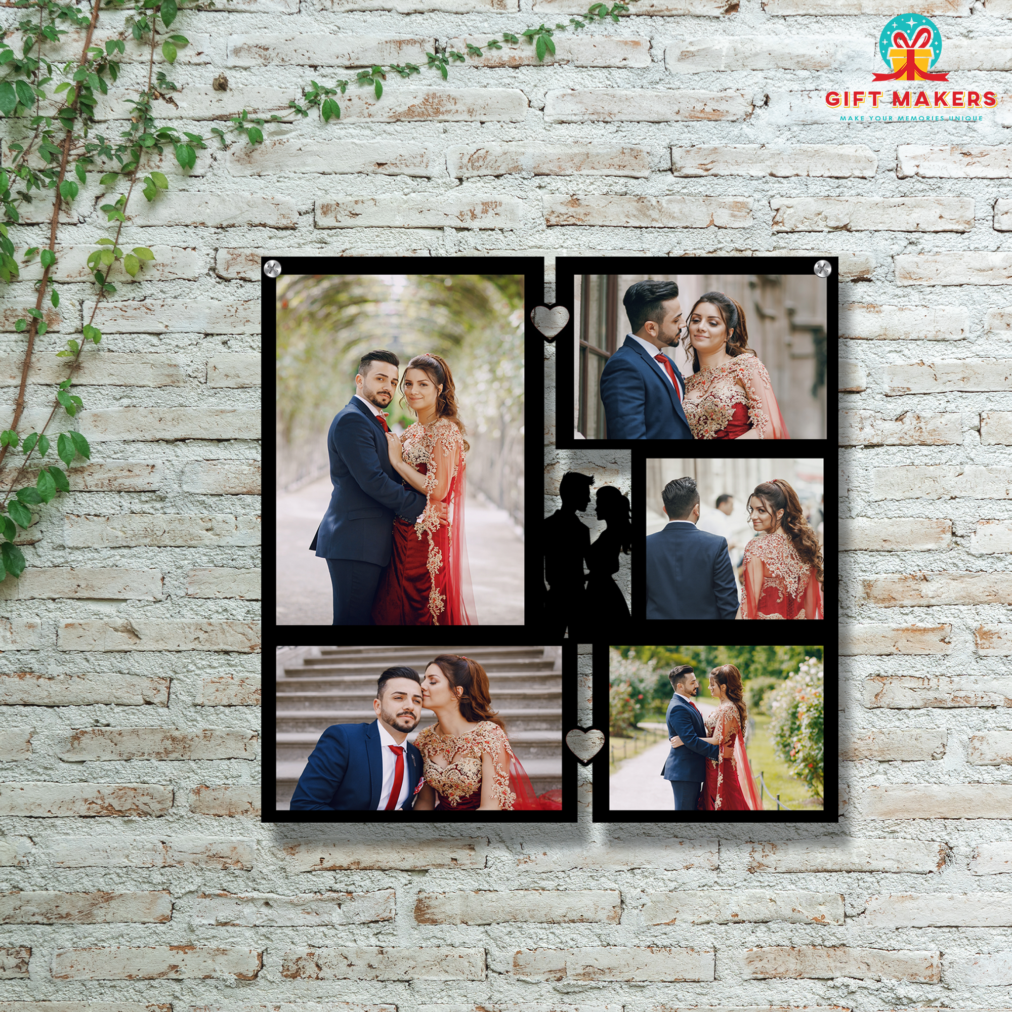 Customized metal photo prints for marriage gift 