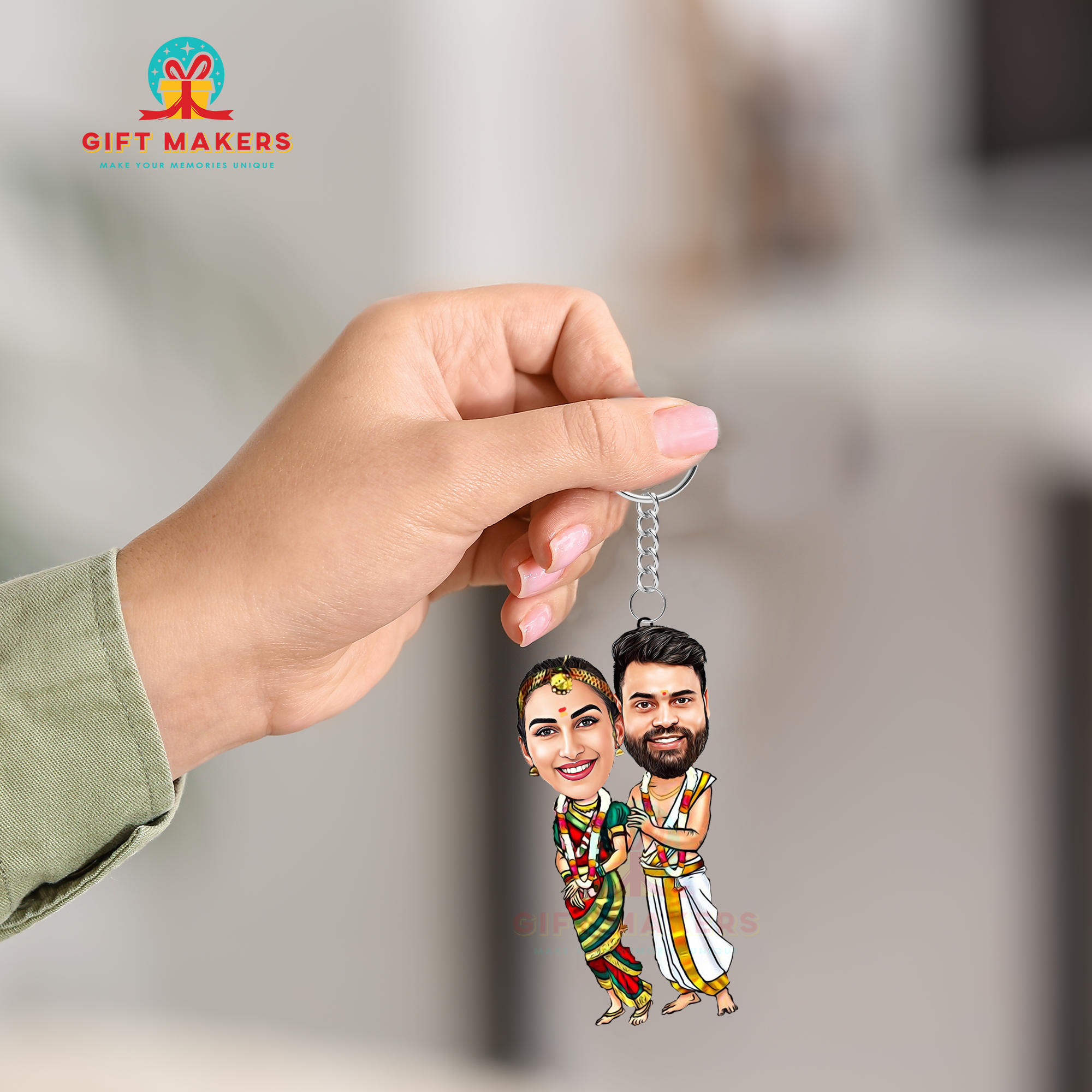 Modern Caricature Keychain, Wedding Caricature Gifts, Couple Caricature ,Memories Keychain Gifts