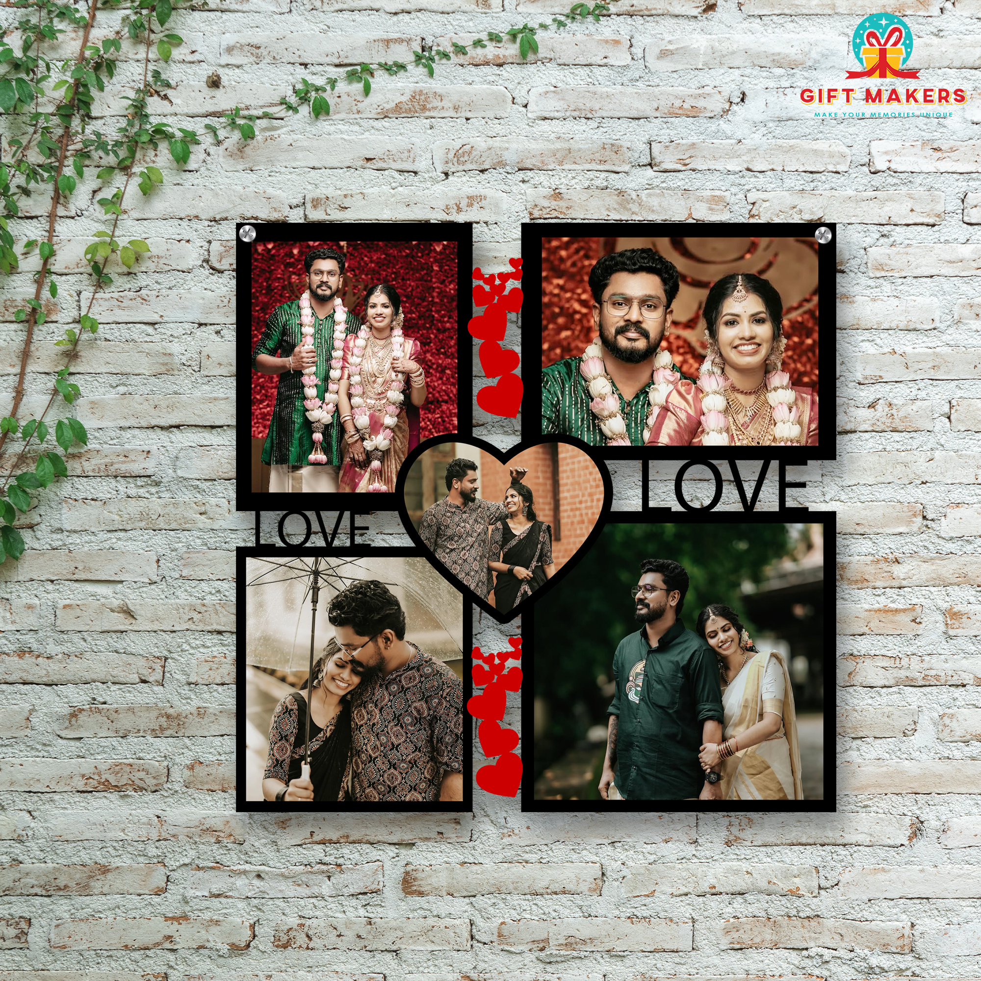 Love Theme Couples Photo Print Decor, Heart Shaped Photo Gifts, Valentine's day Gift