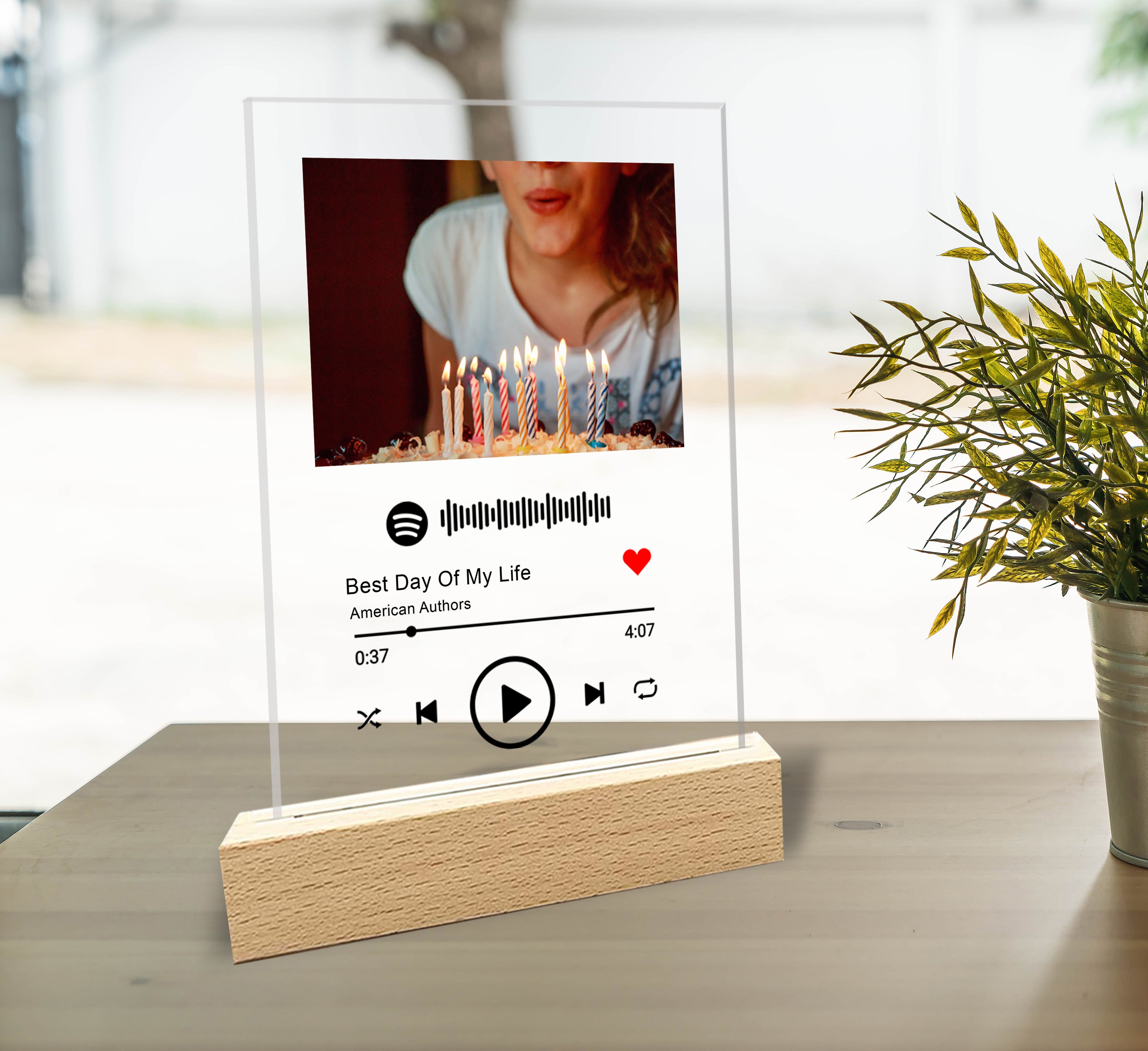 Customized Birthday Spotify Plaque - Gifts for Girlfriend - Personalized Photo Spotify Table Stand - Valentine's Day Gifts