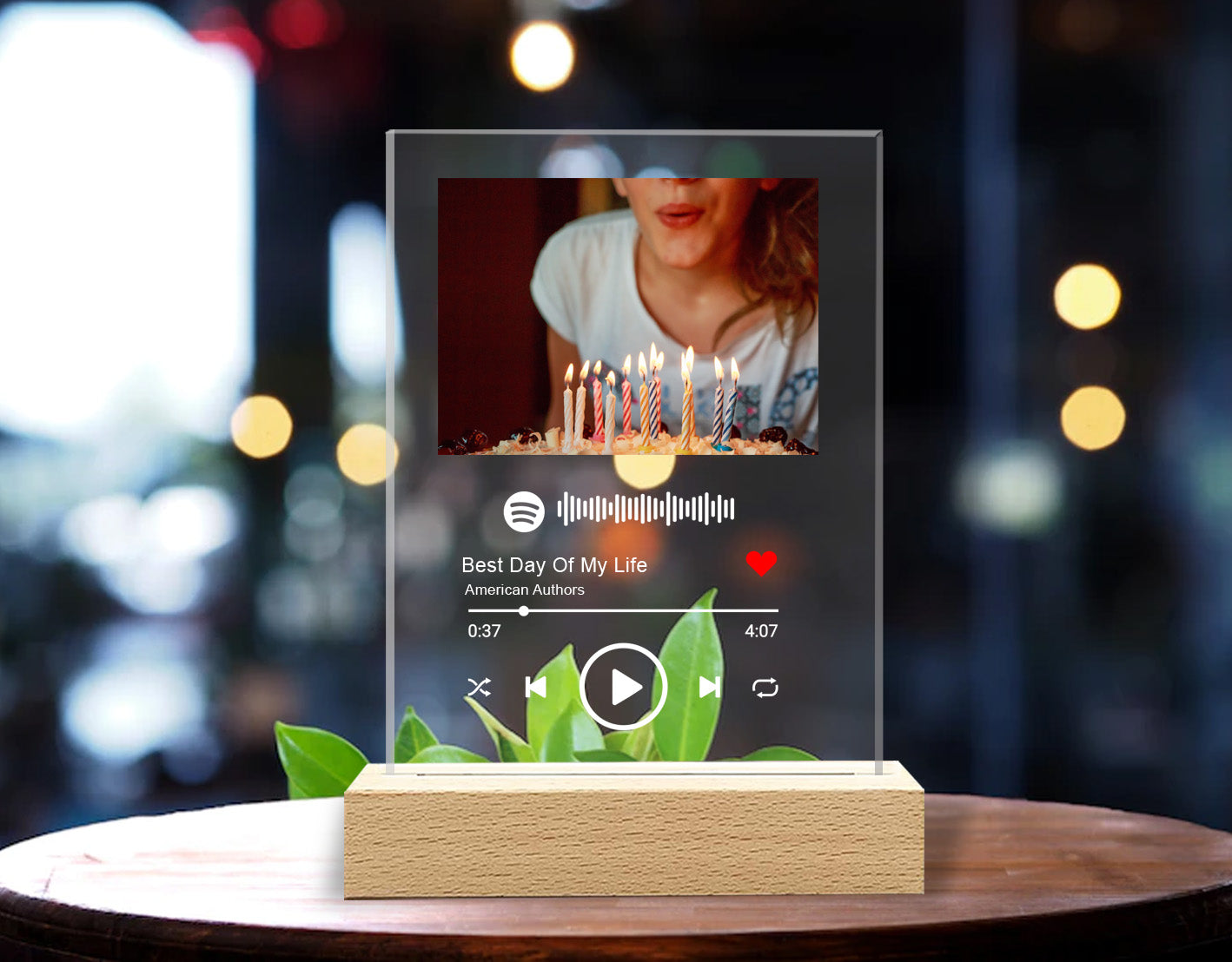 Customized Birthday Spotify Plaque - Gifts for Girlfriend - Personalized Photo Spotify Table Stand - Valentine's Day Gifts