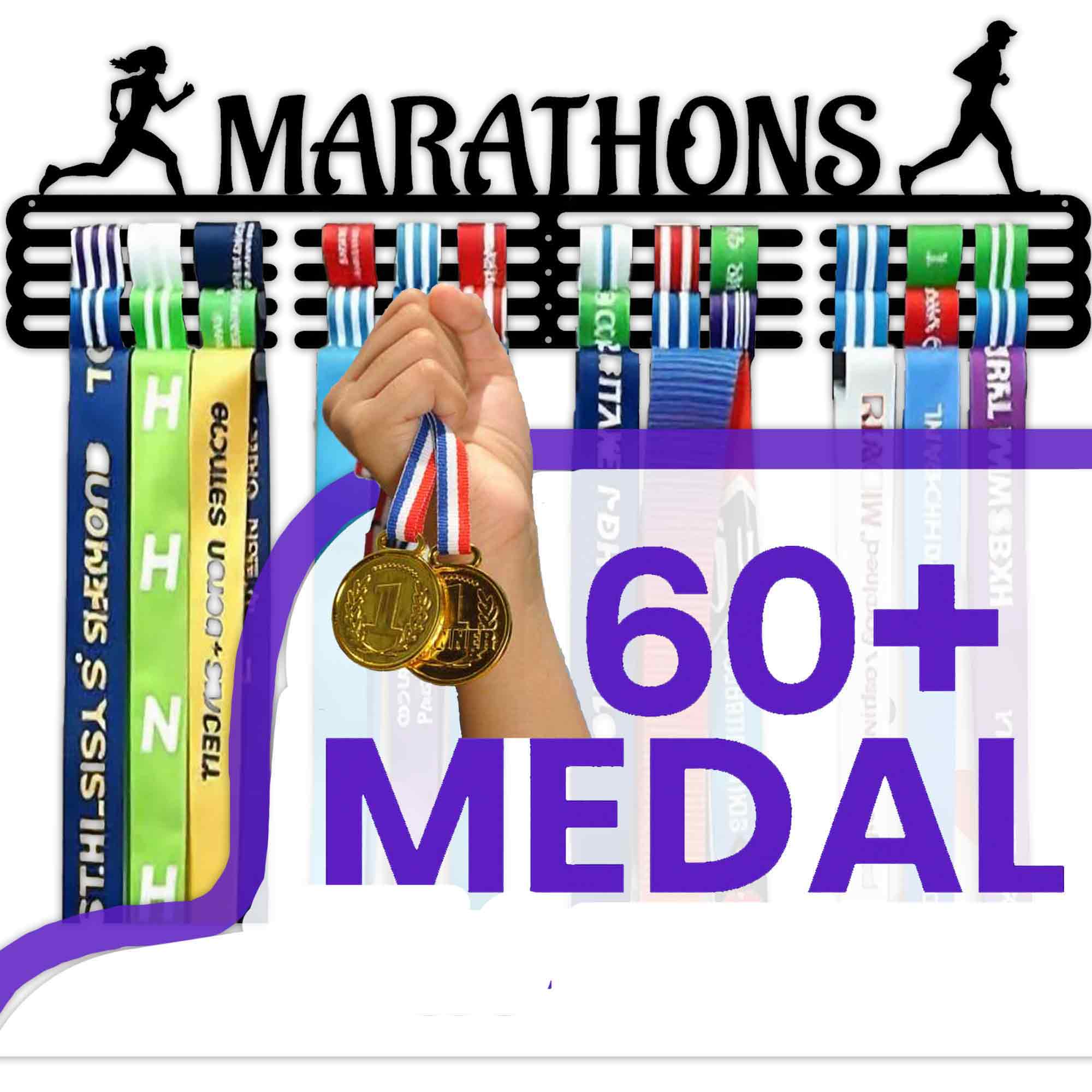 Marathon Medal Hanger Display Rack – Metal Wall Mounted Medal Holder for Runners & Athletes